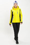 Оптом Горнолыжная куртка женская желтого цвета 77034J в Казани, фото 5