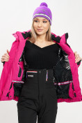 Оптом Горнолыжная куртка женская розового цвета 77034R в Казани, фото 9