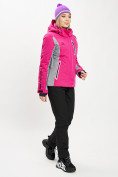 Оптом Горнолыжная куртка женская розового цвета 77034R в Казани, фото 12