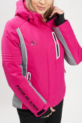 Оптом Горнолыжная куртка женская розового цвета 77034R в Казани, фото 6