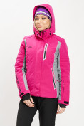 Оптом Горнолыжная куртка женская розового цвета 77034R в Казани, фото 4