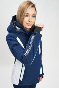 Оптом Горнолыжная куртка женская темно-синего цвета 77034TS в Казани, фото 4