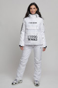 Оптом Горнолыжный костюм женский белого цвета 77038Bl, фото 6