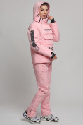 Оптом Горнолыжный костюм женский розового цвета 77038R в Казани, фото 7