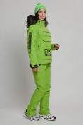 Оптом Горнолыжный костюм женский зеленого цвета 77038Z в Казани, фото 2