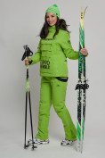 Оптом Горнолыжный костюм женский зеленого цвета 77038Z в Казани, фото 21