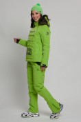 Оптом Горнолыжный костюм женский зеленого цвета 77038Z в Казани, фото 3