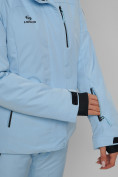 Оптом Горнолыжный костюм женский голубого цвета 77039Gl в Казани, фото 10