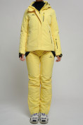 Оптом Горнолыжный костюм женский желтого цвета 77039J в Казани, фото 9