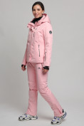 Оптом Горнолыжный костюм женский розового цвета 77039R в Казани, фото 3