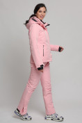 Оптом Горнолыжный костюм женский розового цвета 77039R в Казани, фото 4
