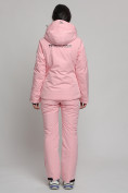Оптом Горнолыжный костюм женский розового цвета 77039R в Казани, фото 5
