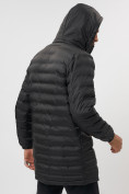 Оптом Куртка мужская демисезонная удлиненная черного цвета 7704Ch в Казани, фото 8