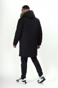 Оптом Парка мужская зимняя с мехом черного цвета 7707Ch в Екатеринбурге, фото 5