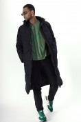 Оптом Куртка удлинённая мужская зимняя черного цвета 7708Ch в Екатеринбурге, фото 10