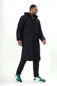 Оптом Куртка удлинённая мужская зимняя черного цвета 7708Ch в Екатеринбурге, фото 12