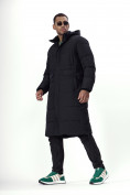 Оптом Куртка удлинённая мужская зимняя черного цвета 7708Ch в Екатеринбурге, фото 13