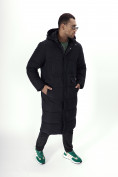 Оптом Куртка удлинённая мужская зимняя черного цвета 7708Ch в Екатеринбурге, фото 15