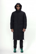 Оптом Куртка удлинённая мужская зимняя черного цвета 7708Ch в Екатеринбурге, фото 17
