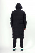 Оптом Куртка удлинённая мужская зимняя черного цвета 7708Ch в Екатеринбурге, фото 18
