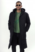 Оптом Куртка удлинённая мужская зимняя черного цвета 7708Ch в Екатеринбурге, фото 19