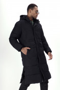 Оптом Куртка удлинённая мужская зимняя черного цвета 7708Ch в Екатеринбурге, фото 21