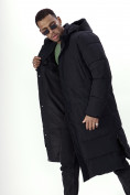 Оптом Куртка удлинённая мужская зимняя черного цвета 7708Ch в Екатеринбурге, фото 24