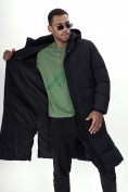 Оптом Куртка удлинённая мужская зимняя черного цвета 7708Ch в Екатеринбурге, фото 26