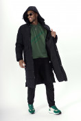 Оптом Куртка удлинённая мужская зимняя черного цвета 7708Ch в Екатеринбурге, фото 27