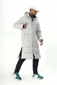 Оптом Куртка удлинённая мужская зимняя светло-серого цвета 7708SS в Екатеринбурге, фото 19
