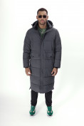 Оптом Куртка удлинённая мужская зимняя темно-серого цвета 7708TC в Казани, фото 17