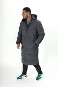 Оптом Куртка удлинённая мужская зимняя темно-серого цвета 7708TC в Казани, фото 18