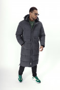 Оптом Куртка удлинённая мужская зимняя темно-серого цвета 7708TC в Казани, фото 19