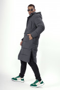 Оптом Куртка удлинённая мужская зимняя темно-серого цвета 7708TC в Казани, фото 20