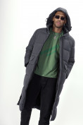 Оптом Куртка удлинённая мужская зимняя темно-серого цвета 7708TC в Казани, фото 22