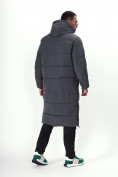 Оптом Куртка удлинённая мужская зимняя темно-серого цвета 7708TC в Казани, фото 4