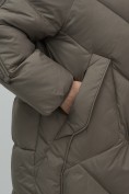 Оптом Пальто двубортная зимнее утепленное женское светло-коричневого цвета 7732SK, фото 6