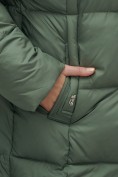 Оптом Куртка двубортная женская зимняя с капюшоном цвета хаки 7736Kh, фото 13