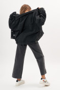 Оптом Джинсовая куртка женская оверсайз темно-серого цвета 7738TC, фото 4