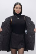 Оптом Куртка зимняя женская с большим капюшоном модная черного цвета 7739Ch, фото 9