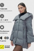 Оптом Куртка зимняя женская с большим капюшоном модная темно-серого цвета 7739TC