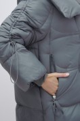 Оптом Куртка зимняя женская с большим капюшоном модная темно-серого цвета 7739TC, фото 9