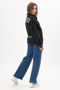 Оптом Джинсовая куртка женская оверсайз черного цвета 7752Ch, фото 5