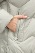 Оптом Куртка зимняя женская с мехом и капюшоном тренд светло-зеленого цвета 7759ZS, фото 5
