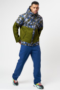 Оптом Спортивная куртка мужская зимняя цвета хаки 78015Kh в Казани, фото 14