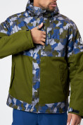 Оптом Спортивная куртка мужская зимняя цвета хаки 78015Kh в Казани, фото 4