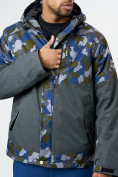 Оптом Спортивная куртка мужская зимняя темно-серого цвета 78015TC в Казани, фото 3