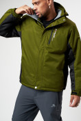 Оптом Спортивная куртка мужская зимняя цвета хаки 78016Kh в Казани