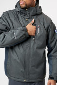 Оптом Спортивная куртка мужская зимняя темно-серого цвета 78016TC в Казани, фото 3