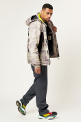 Оптом Спортивная куртка мужская зимняя бежевого цвета 78018B в Казани, фото 12